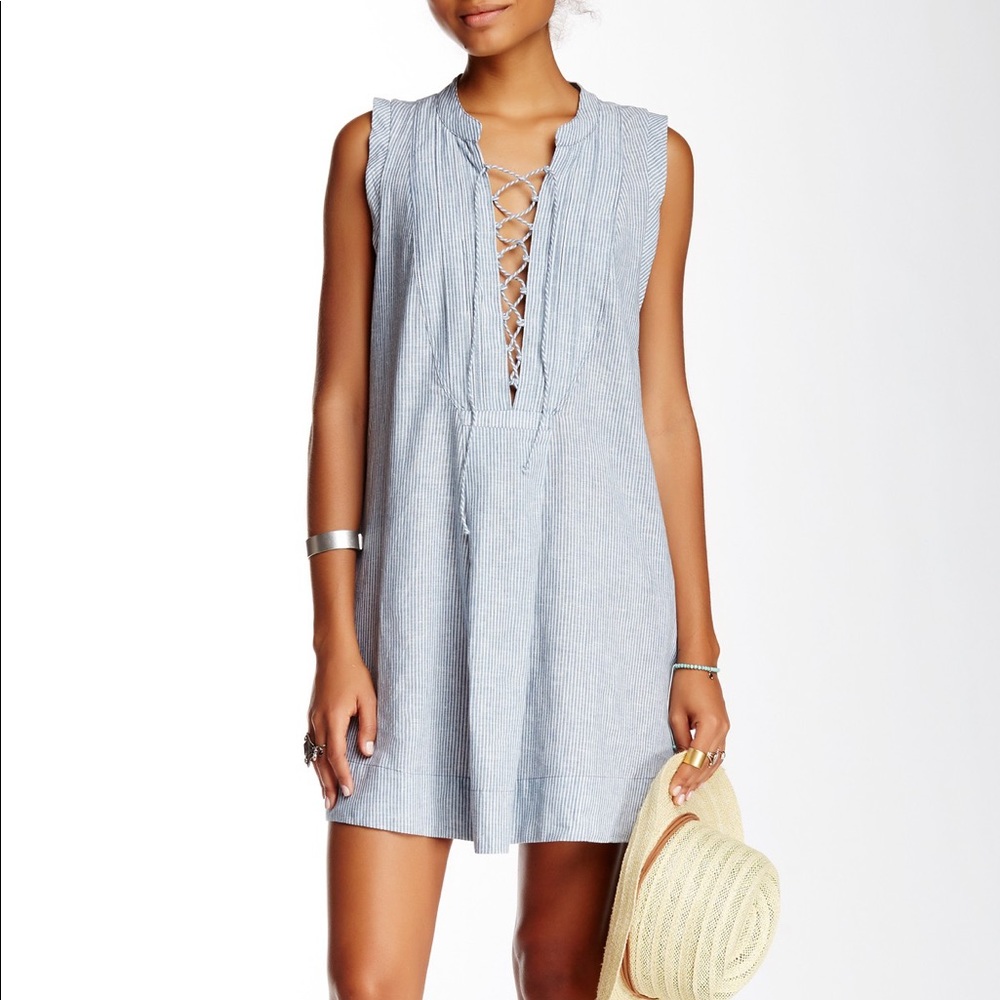 Free People Poppin’ Off Lace-Up Mini Dress